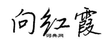 王正良向紅霞行書個性簽名怎么寫