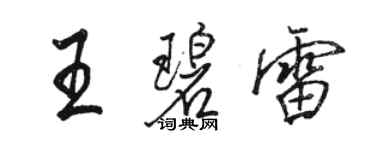 駱恆光王碧雷行書個性簽名怎么寫