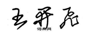 朱錫榮王開飛草書個性簽名怎么寫