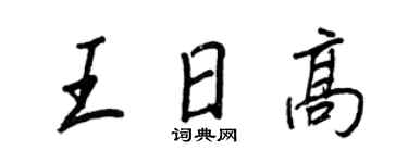 王正良王日高行書個性簽名怎么寫