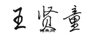 駱恆光王賢童行書個性簽名怎么寫