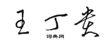 駱恆光王丁貴草書個性簽名怎么寫