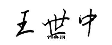 王正良王世中行書個性簽名怎么寫