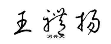 梁錦英王禮揚草書個性簽名怎么寫