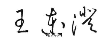 駱恆光王東澄草書個性簽名怎么寫