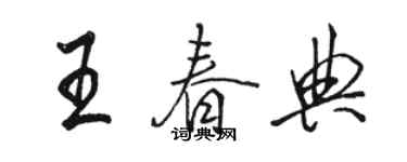 駱恆光王春典行書個性簽名怎么寫