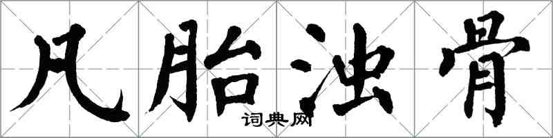 翁闓運凡胎濁骨楷書怎么寫