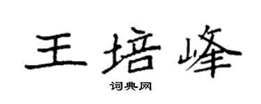 袁強王培峰楷書個性簽名怎么寫