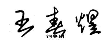 朱錫榮王春煜草書個性簽名怎么寫