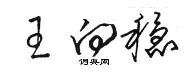 駱恆光王向穩草書個性簽名怎么寫