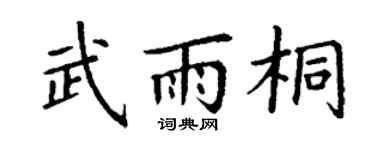 丁謙武雨桐楷書個性簽名怎么寫