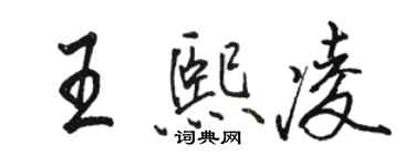 駱恆光王熙凌行書個性簽名怎么寫