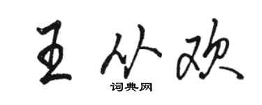 駱恆光王從歡行書個性簽名怎么寫