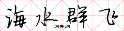 段相林海水群飛行書怎么寫
