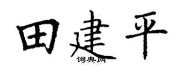 丁謙田建平楷書個性簽名怎么寫