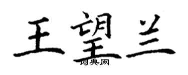 丁謙王望蘭楷書個性簽名怎么寫