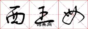 曾慶福西王母草書怎么寫