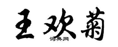 胡問遂王歡菊行書個性簽名怎么寫