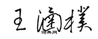駱恆光王涵朴草書個性簽名怎么寫