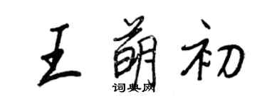 王正良王萌初行書個性簽名怎么寫