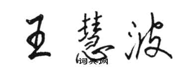 駱恆光王慧波行書個性簽名怎么寫