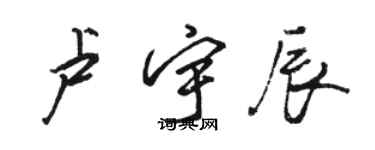 駱恆光盧宇辰行書個性簽名怎么寫