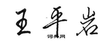 駱恆光王平岩行書個性簽名怎么寫