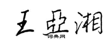 王正良王亞湘行書個性簽名怎么寫