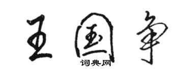 駱恆光王國爭行書個性簽名怎么寫