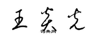 梁錦英王炎光草書個性簽名怎么寫