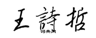 王正良王詩哲行書個性簽名怎么寫