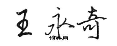 駱恆光王永奇行書個性簽名怎么寫