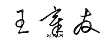 駱恆光王章友草書個性簽名怎么寫