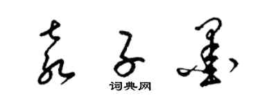 梁錦英袁子墨草書個性簽名怎么寫