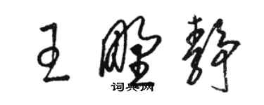 駱恆光王野靜草書個性簽名怎么寫