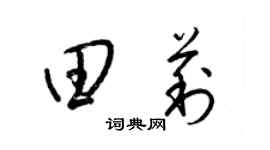 梁錦英田莉草書個性簽名怎么寫