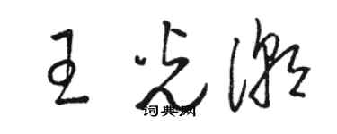 駱恆光王光潮草書個性簽名怎么寫