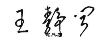 駱恆光王靜聞草書個性簽名怎么寫