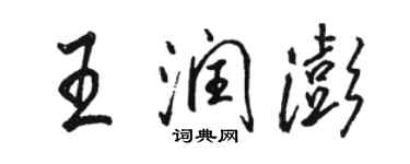 駱恆光王潤澎行書個性簽名怎么寫