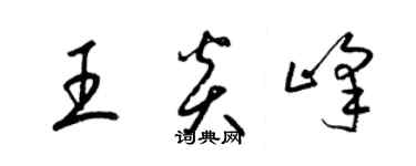 梁錦英王炎峰草書個性簽名怎么寫