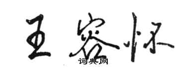 駱恆光王容懷行書個性簽名怎么寫