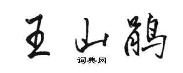 駱恆光王山鵑行書個性簽名怎么寫