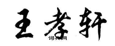 胡問遂王孝軒行書個性簽名怎么寫