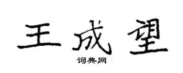 袁強王成望楷書個性簽名怎么寫