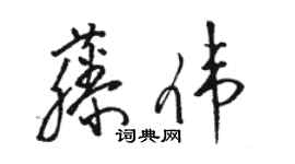 駱恆光藤偉草書個性簽名怎么寫