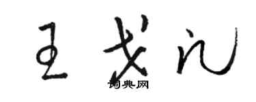 駱恆光王戈凡草書個性簽名怎么寫