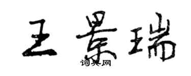 曾慶福王景瑞行書個性簽名怎么寫