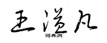 曾慶福王溢凡草書個性簽名怎么寫