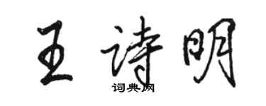 駱恆光王詩明行書個性簽名怎么寫