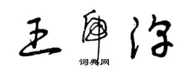 曾慶福王虎淳草書個性簽名怎么寫